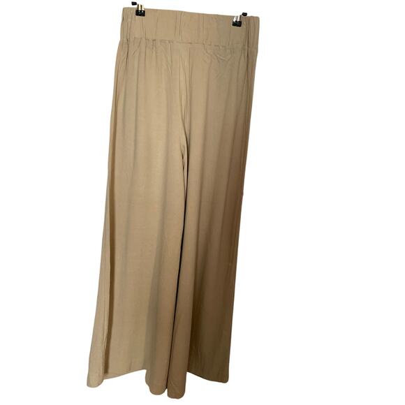Free People Small Beige Wide Leg Rayon Pull On Khaki High Rise Women's Pant - Picture 2 of 8
